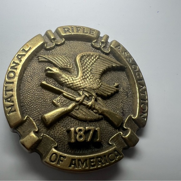 OLD NATIONAL RIFLE Association OF AMERICAN EAGLE BELT BUCKLE CLOTHING - Picture 1 of 3